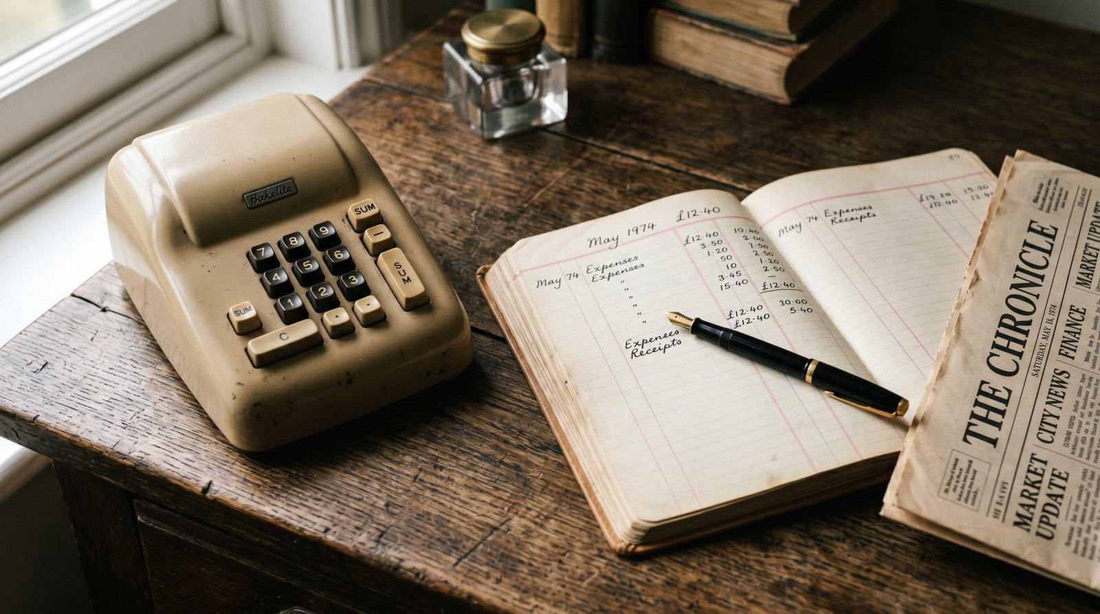 Calculator and notepad with Help to Buy break-even figures on a desk